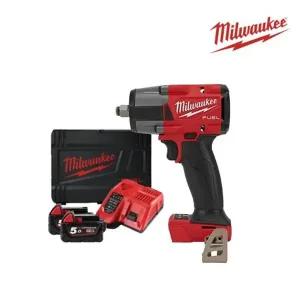 밀워키 18V 5.0Ah 충전 미드 토크 렌치 1/2인치 배터리 세트 M18 FMTIW2F12-502X