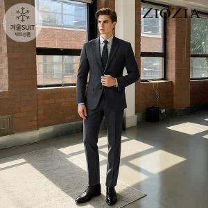 [지오지아] 그레이 캐시 블렌드 스트레치 정장세트 (AAC4SB1401_AAC4SP1401_CGR)