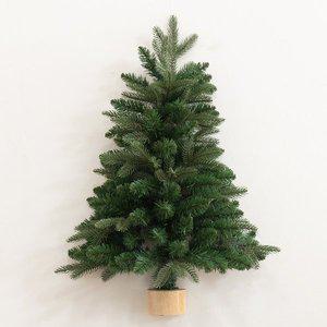 [플라워트리]크리스마스트리 반쪽 벽트리 나무 무장식 고급 울창한 초록숲트리 75cm 벽걸이 PE PVC 하프...