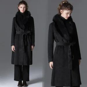 르오트 천연폭스퍼 알파카 롱코트