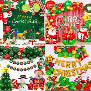 [기타]산타에어벌룬 크리스마스 장식 풍선 풀세트 홈파티 학교 사무실 포장마차 성탄절 포토존 만들기