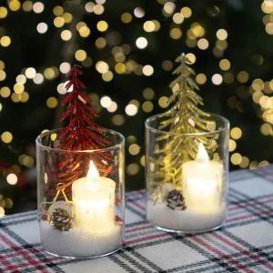 크리스마스 장식 화병 따뜻한 양초빛의 트리 세트 (DIY) 4컬러 소품 테이블