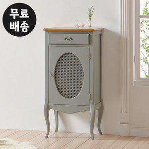 [벤티스가구]세델 마호가니 엔틱 장식장 원목 진열장 미니 장식장 인테리어 거실 가구(그레이)