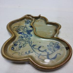 명대 포도문 벼루접시 길이19cm 무게438g 단초마을 골동품/수집품/도자기