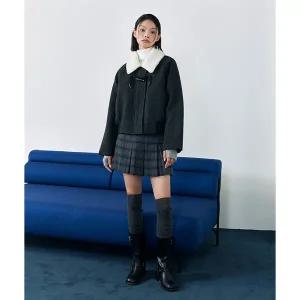 [LAP](강남점)탈부착 퍼카라 토글 장식 숏코트 AQ4WTB63