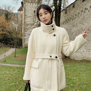 [온앤온](강남점)[기은세 착용] 부클 하이넥 중기장 코트 NEW4WHA23