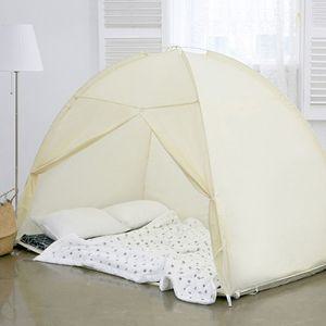 원터치 보온 방한 난방텐트 침대 웜베이지 중형