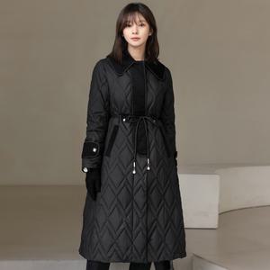 [시크라인] 렌틸드 덕 다운 퀄팅 롱 패딩 오리털 겨울아우터 데일리룩 하객 모임 연말 겨울코디 고급소재 여성의류