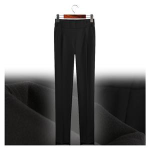 허밍퍼플 여성용 9296-테리 기모 언발 PT 겨울 따뜻한 허리 밴딩 정장 슬림 슬랙스 블랙 검정 여성의류