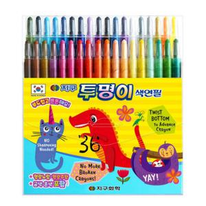 2단 36색 컬러 투명 색연필 신학기 준비물 샤프 돌리는 색연필