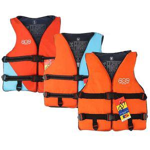 에스오에스 국산 유아동 오렌지 컬러하프 R 구명조끼 부력보조복