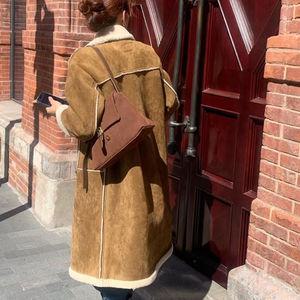 [디어로우] 메이닝 클래식 무스탕 롱 코트