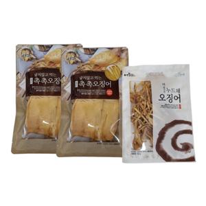 어부예찬 굽지않고 먹는 촉촉오징어 특대 180g 2봉 총4미 + 오징어채 1봉 50g