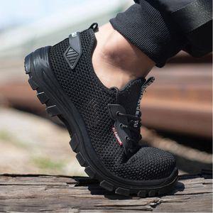 내장 남성 가벼운 통기성 초경량 작업화 경량 강철판 보호 안전화