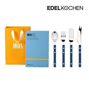 [에델코첸] 모스 커트러리 디저트 1인조 세트 (베리블루) (커피스푼  케이크포크  버터스프레더  치즈나이