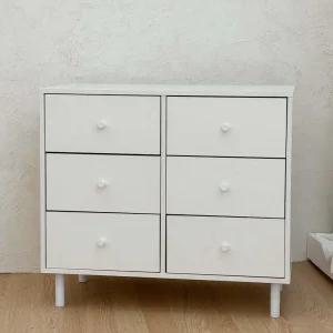 홈즈 블랑 800 3단 6칸 화이트 서랍장 HPN337