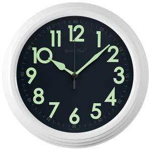 PM5248 야광 볼록 메탈 무소음 벽시계 25cm 화이트