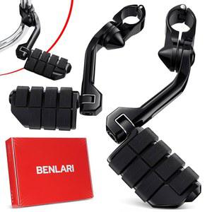 벤라리 하이웨이 페그, 1.25인치 모터사이클 풋 페그 304 스테인리스 스틸 롱 앵글 핏 할리 데이비슨 투어 스트리트 글라이드 로드 다이나 스포츠터 소프트테일 1-1 /4(32mm) 엔진 가드 장착