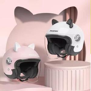 귀여운 스쿠터헬멧 고양이 여성헬멧 자전거 오토바이 캐릭터 사계절