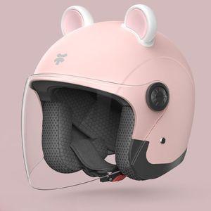 곰돌이 헬멧 귀여운 하프 여성 사계절 안전모 스쿠터 하이바 자전거