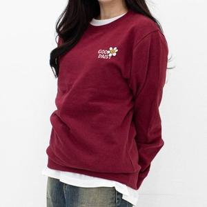 [험블스튜디오] 여성 라운드 면 버건디 맨투맨