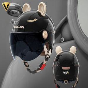 여성 스쿠터 헬멧 전기자전거 귀여운 사계절 오토바이 프리사이즈