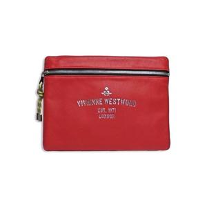 비비안웨스트우드 공용 레드 카프레더 힐러리 로고 클러치백 44030024