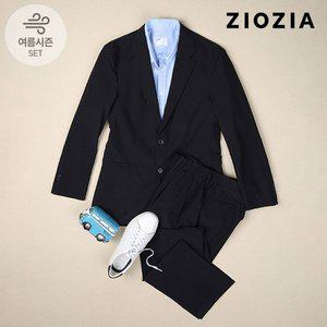 [지오지아] 루즈핏 블랙 스트레치 캐주얼 셋업수트 (AAD2KG1603_AAD2PP1603_BK)