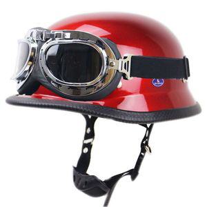 독일군 오토바이 헬멧 고글 반모 레트로 바이크