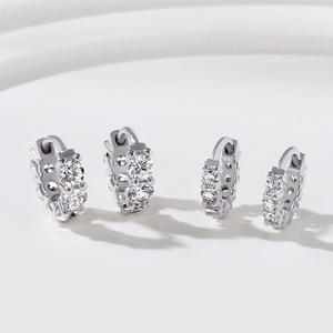 [골드팡] 18k 루비에 랩다이아몬드 테니스 링귀걸이 (2mm)