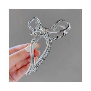 올림머리 루미나D 실버 집게핀 금속 리본