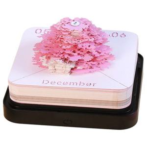 년 3D 입체 달력 미니 회전목마 입체종이조각 작은 크리스마스 심벨