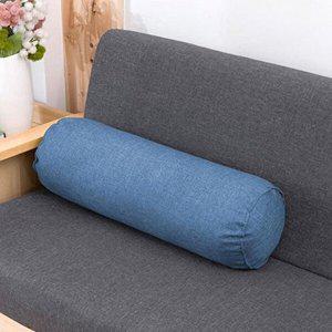 [셀러허브 1]홈스테이 면마 원통쿠션 원형 긴쿠션 15x60(블루)
