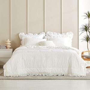 [메종노아] 로맨틱 양모 침구 풀세트 킹 (K, 40수,면100%, 메리노울100%크림화이트/프렌치핑크/윈