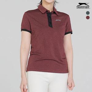 슬레진저_여성 헤링본 카라 반팔티