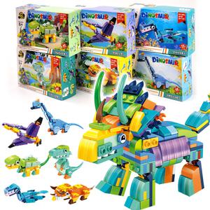 공룡 미니 블록 6종 / 대형 트리케라톱스 변신 티라노사우루스 장난감 나노 조립 블럭 세트 놀이