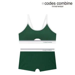 [코데즈컴바인이너웨어](강남점)프론트홀 스포츠 그린 브라 사각팬티세트(CDWBR414GR+CDWPT414GR)