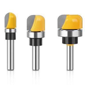 8MM 6MM 라우터 템플릿 보울 카바이드 라운드 트레이 그루브 세트 비트 노즈 생크 주스