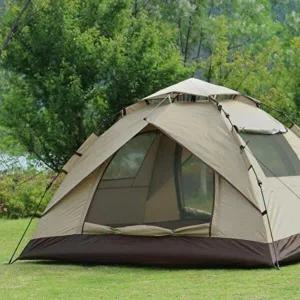 원터치 텐트 그늘막 캠핑 자동 야외 공원 베이지-WFHR5CA
