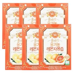 홀베리 유기농 레몬자몽즙 원액 스페인산 NFC 착즙액 20g x 14포 6박스
