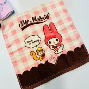 산리오 캐릭터즈 레터링 핸드타월 손수건 마이멜로디-WFGZCBG