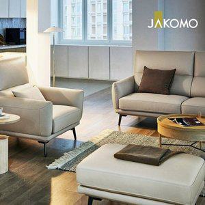 [자코모][패브릭쿠션 2개 증정]밀리 2인+1인 천연면피 소가죽 소파+스툴