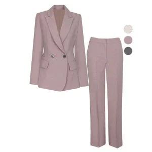 [하프클럽/비비드시크릿가너]SET 여성 오트 플랩 봄가을 더블정장 자켓 팬츠