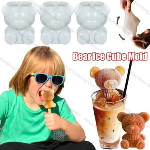 3D 곰 실리콘 아이스 큐브 금형 동물 모양의 아이스 메이커 어린이를위한 재사용 가능한 DIY 냉동고 트레이