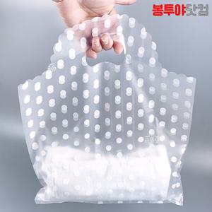 HD PE 레이스 도트 투명 비닐 쇼핑백 100장 선물 봉투