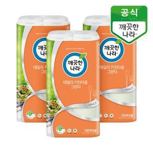 깨끗한나라 데일리 키친타월 그린티 150매 24롤