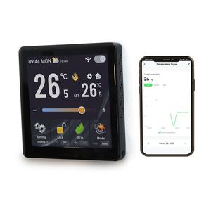 팬 코일 및 공기 덕트 시스템용 Qiumi 중앙 에어컨 온도 조절기 - 4인치 HD 터치스크린 음성 제어 7일 프로