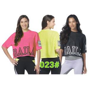 줌바웨어 줌바옷 여성용 반팔티 무대의상 운동복 상의 여성 라인댄스복 티셔츠 단체복