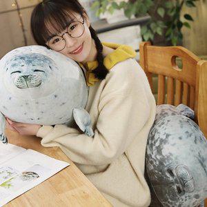 하프 물범 물개 쿠션 인형 2size 대형 모찌 바다표범 안고자는 애착 낮잠 바디필로우 베개