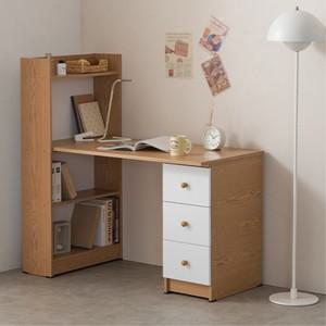튼튼한 우드책꽂이 책상세트 학생 데스크 수납일체형 컴팩트 책상 가구 1200